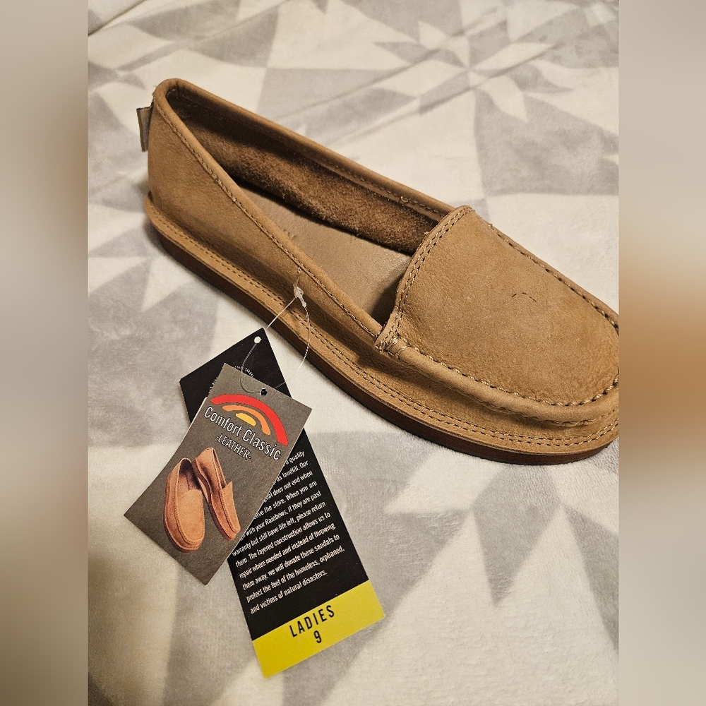 Rainbow Premier Leather Slip On Loafer Ladies 9